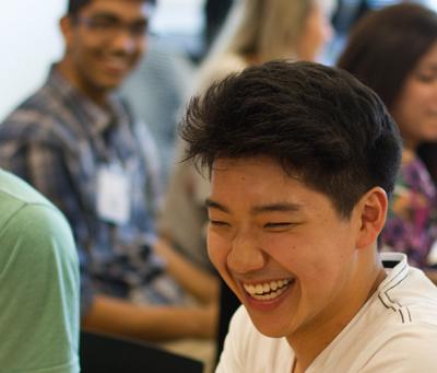 Photo of students talking